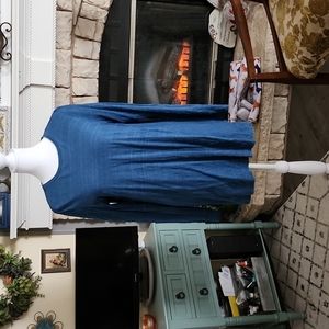 Long sleeve top, indigo blue